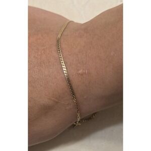 Vintage 14k Yellow Gold Italian Herringbone Chain Bracelet 8"